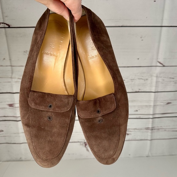 J. Crew | Brown Suede Almond Point Toe Loafers Made in Italy